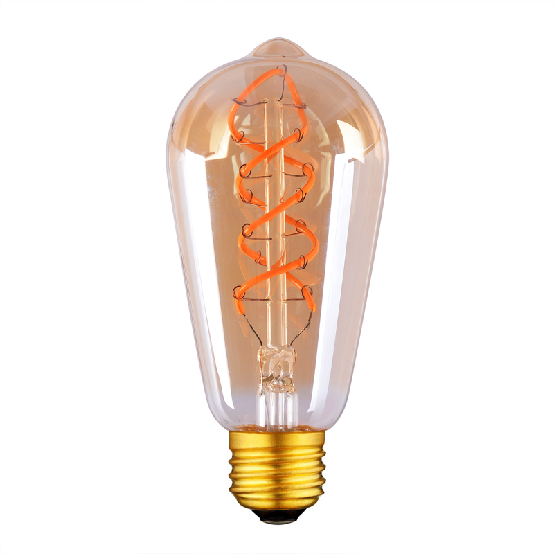 ST64 Flexible Filament LED spiral edison bulb
