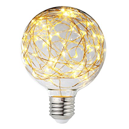 G95 Plastic cover LED copper string light bulbs